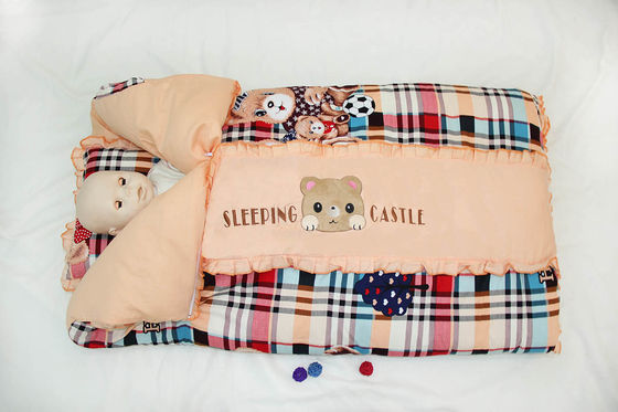 Polyester / Cotton Childrens Kids Sleeping Bags For Camping Attached Hood